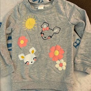 Gymboree Gray Sweatshirt with Animal and Floral Design